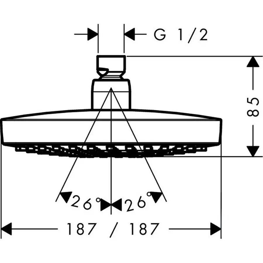 Лійка для верхнього душу Hansgrohe Croma Select E 26524000