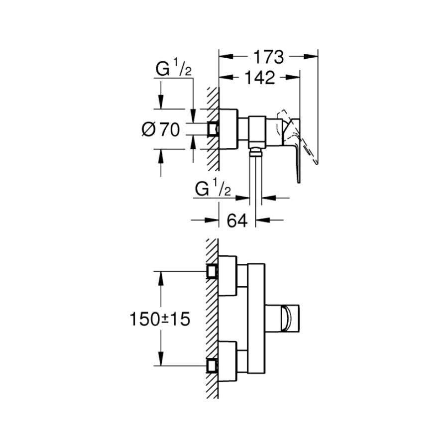 Змішувач для душу Grohe Lineare 33865001