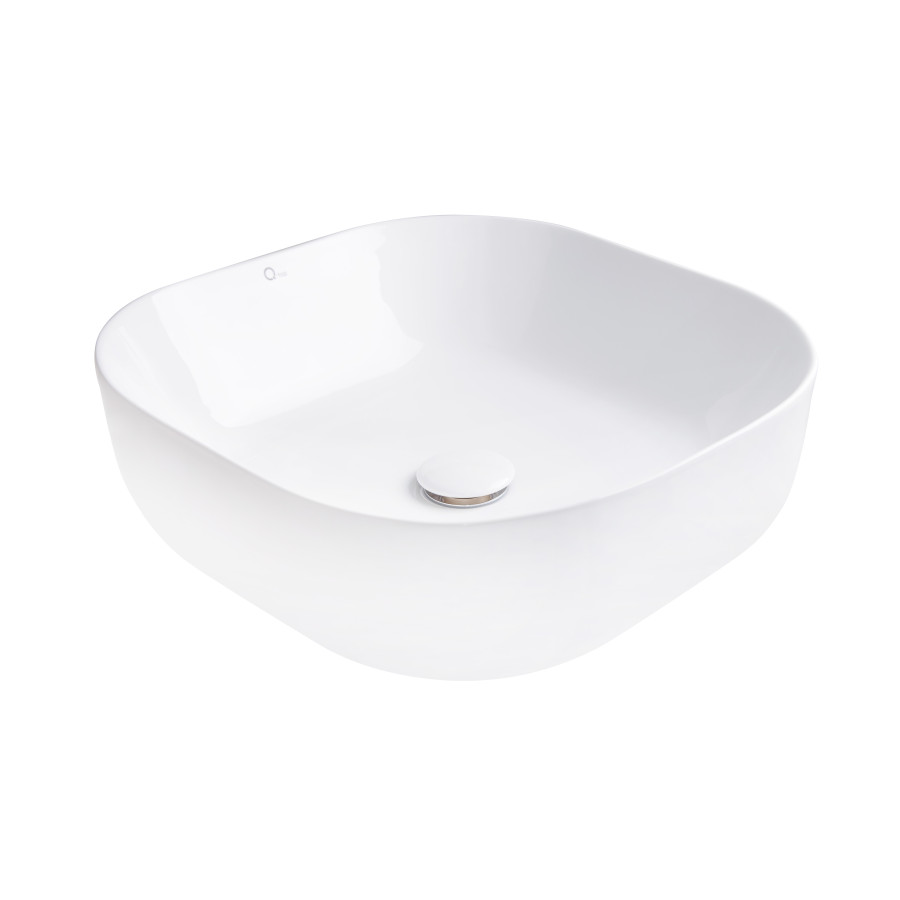 Раковина-чаша Qtap Kolibri 430х430х150 White з донним клапаном QT1011K396W