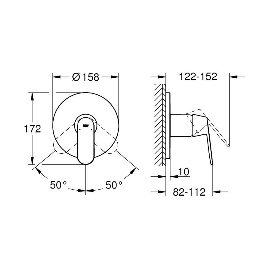 Зовнішня частина змішувача для душу Grohe Eurosmart Cosmopolitan 24044000