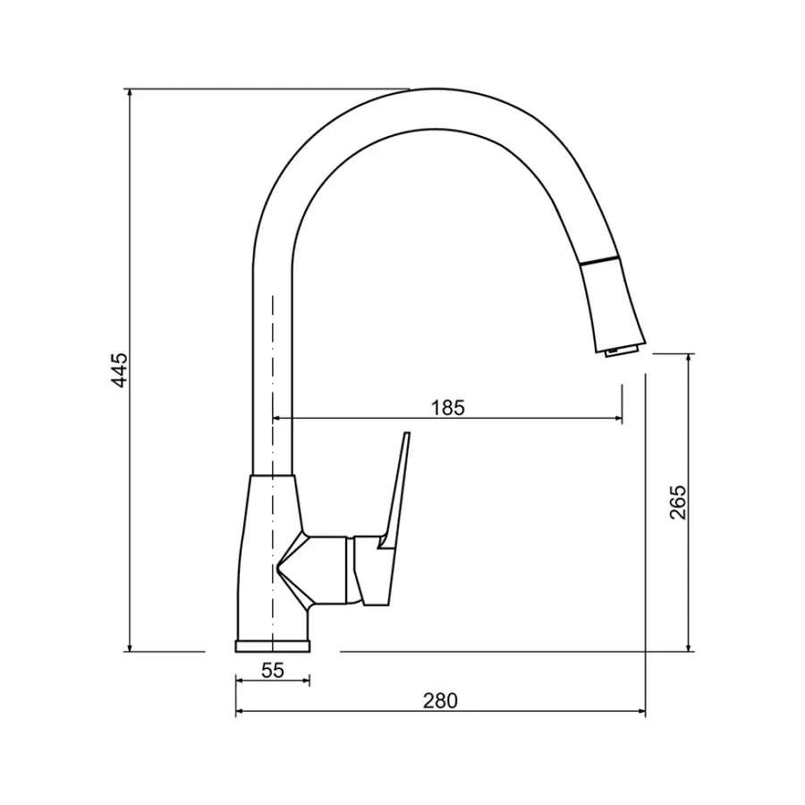 Змішувач для кухні з висувним виливом GF (CRM)S-11-013F