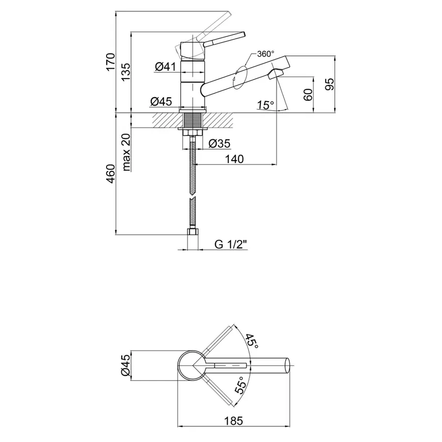 Смеситель для кухни Qtap Inspai CRM 003M