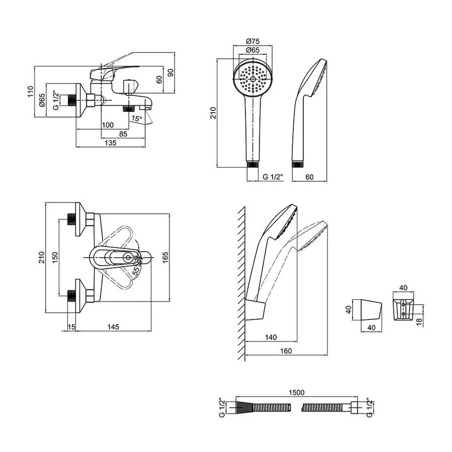 Змішувач для ванни Lidz (CRM) 16 37 006 00 New