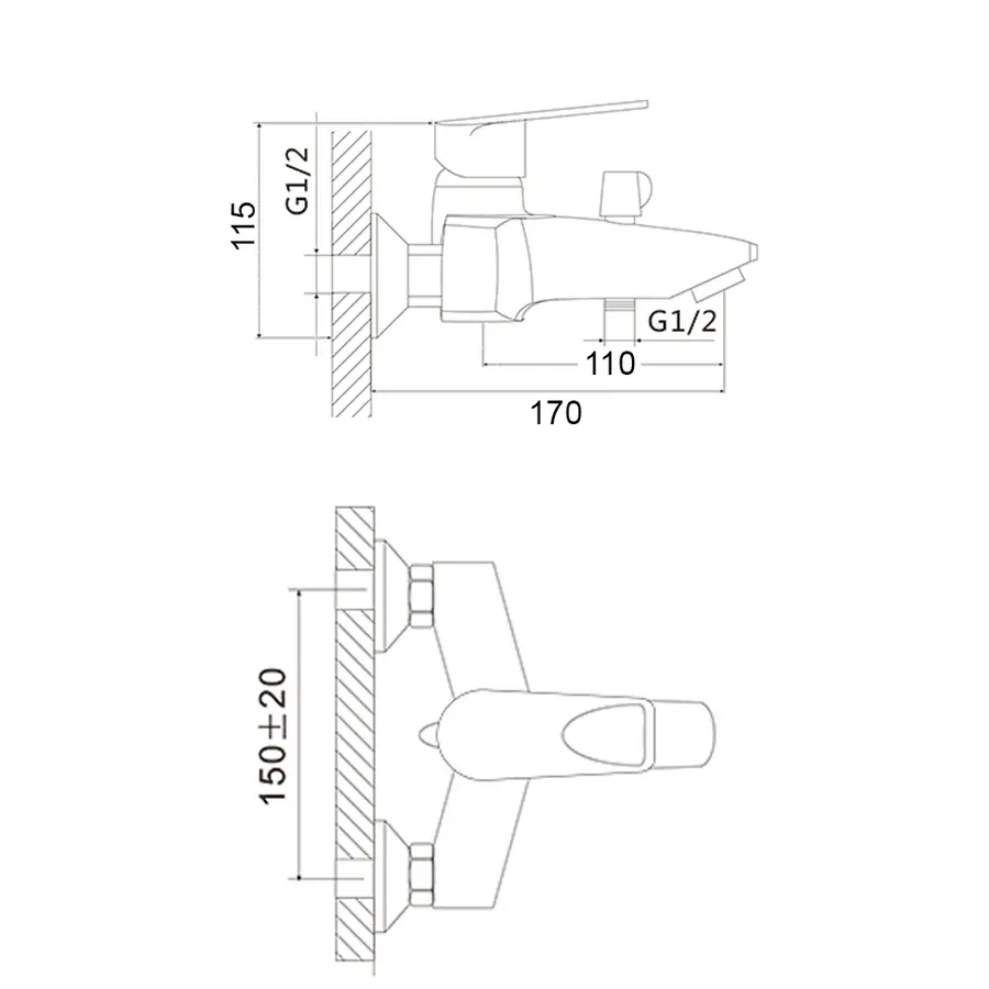 Змішувач для ванни Brinex 41C 006N