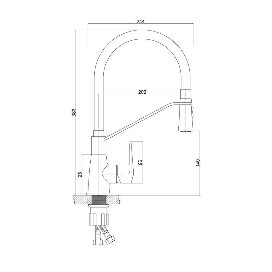 Змішувач для кухні Qtap Estet CRG 007F
