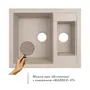 Кухонна гранітна мийка з додатковою чашею Lidz 615x500/200 MAR-07 (LIDZMAR07615500200)
