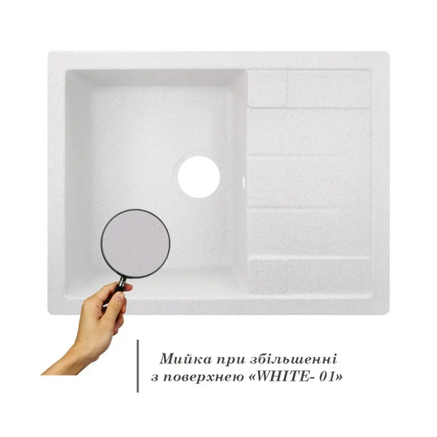 Кухонная гранитная мойка Lidz 650x500 / 200 WHI-01 (LIDZWHI01650500200)