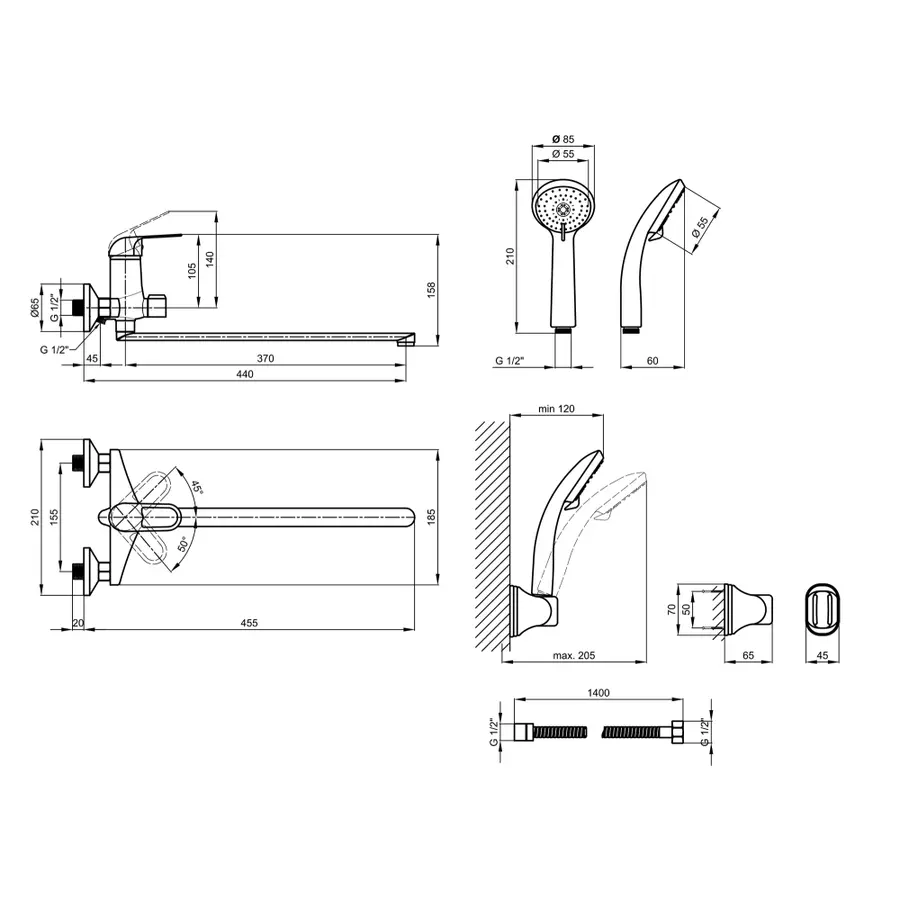 Змішувач для ванни Lidz (CRM) Cosmos 80 005-1