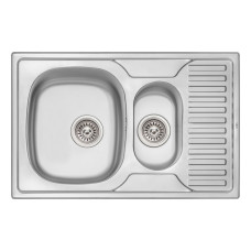 Кухонная мойка с дополнительной чашей Qtap 7850-B 0,8 ​​мм Micro Decor (QT7850BMICDEC08)