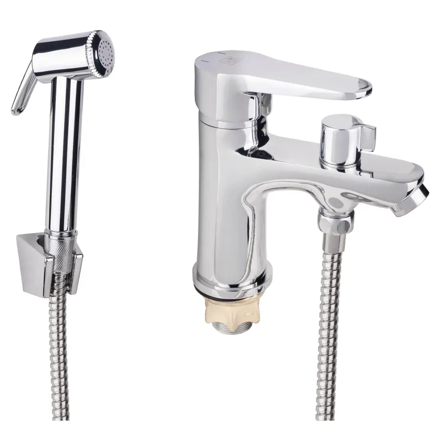 Смеситель для раковины Lidz (CRM) 14 34 001FB с воронкой для гигиенического душа