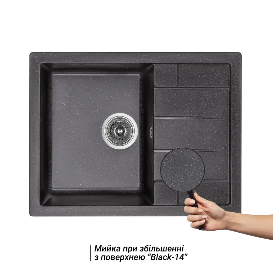Кухонна гранітна мийка Lidz 650x500/200 BLM-14 (LIDZBLM14650500200)