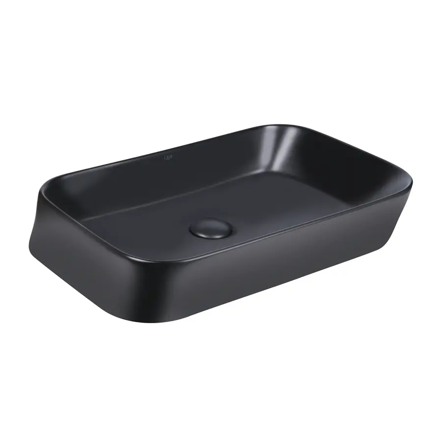 Раковина-чаша чорна Qtap Scorpio 550х390х120 Matt black з донним клапаном QT14112243MB