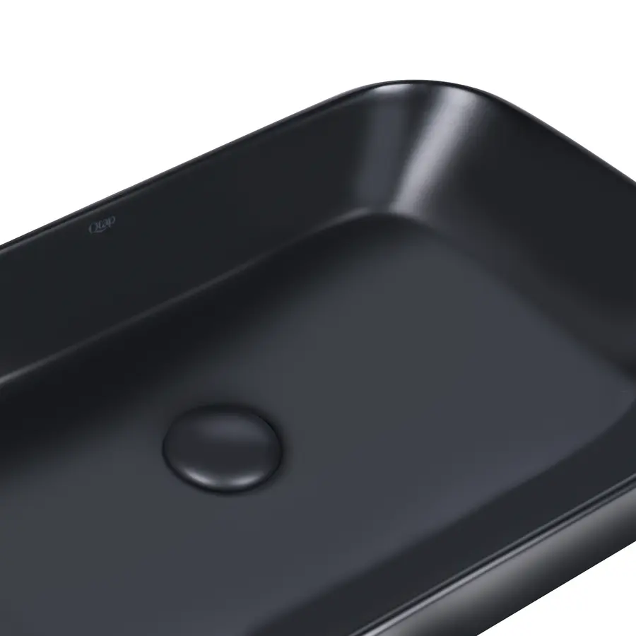 Раковина-чаша чорна Qtap Scorpio 550х390х120 Matt black з донним клапаном QT14112243MB