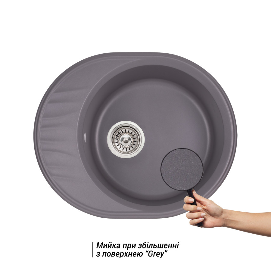 Кухонна гранітна мийка Qtap CS 6151 GRE (QT6151GRE471)