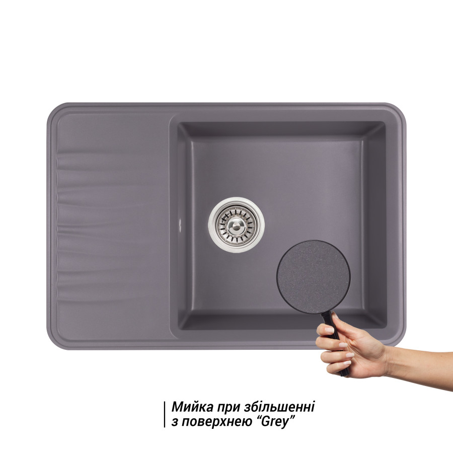 Кухонна гранітна мийка Qtap CS 7440 Grey (QT7440GRE471)