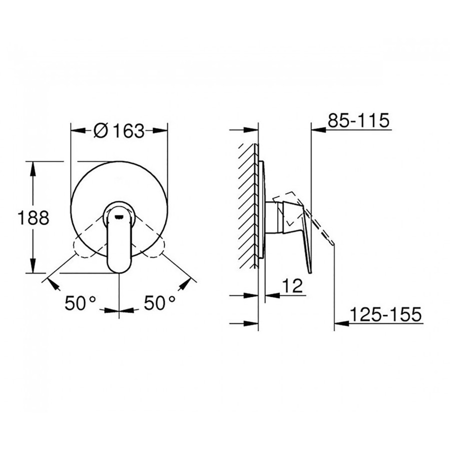 Зовнішня частина змішувача для душу Grohe Eurosmart Cosmopolitan 19383000