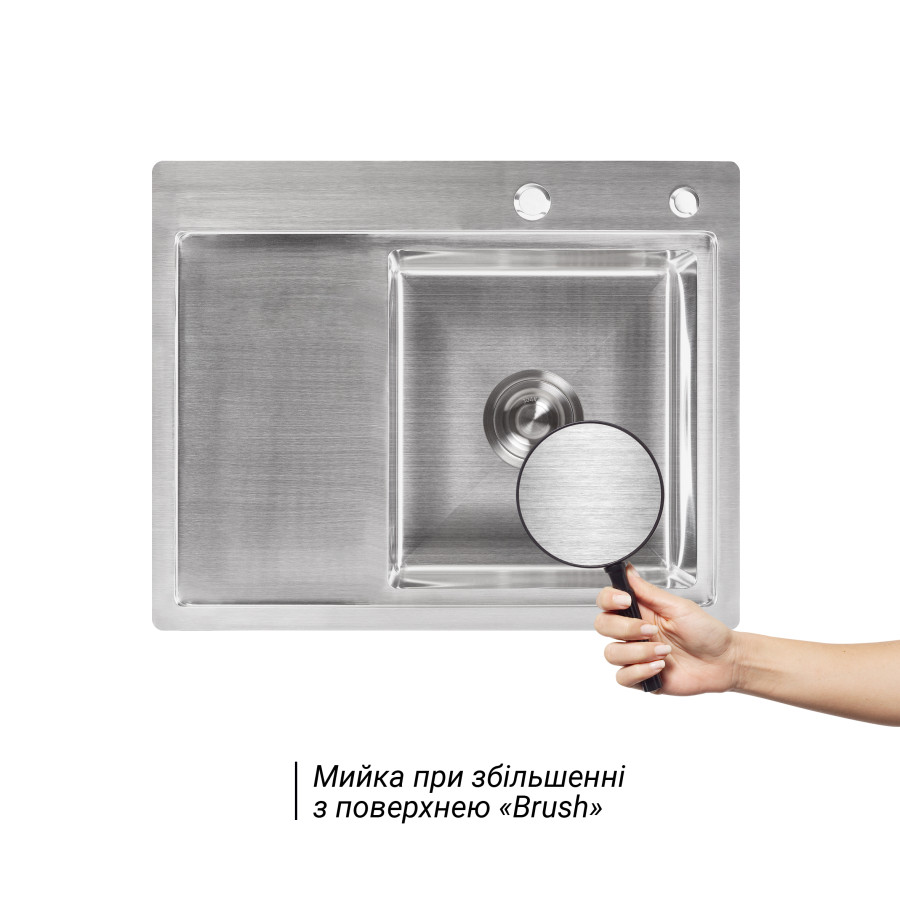 Кухонная мойка Lidz H6350R 3.0 / 0.8 мм Brush + сушилка + дозатор для моющего средства