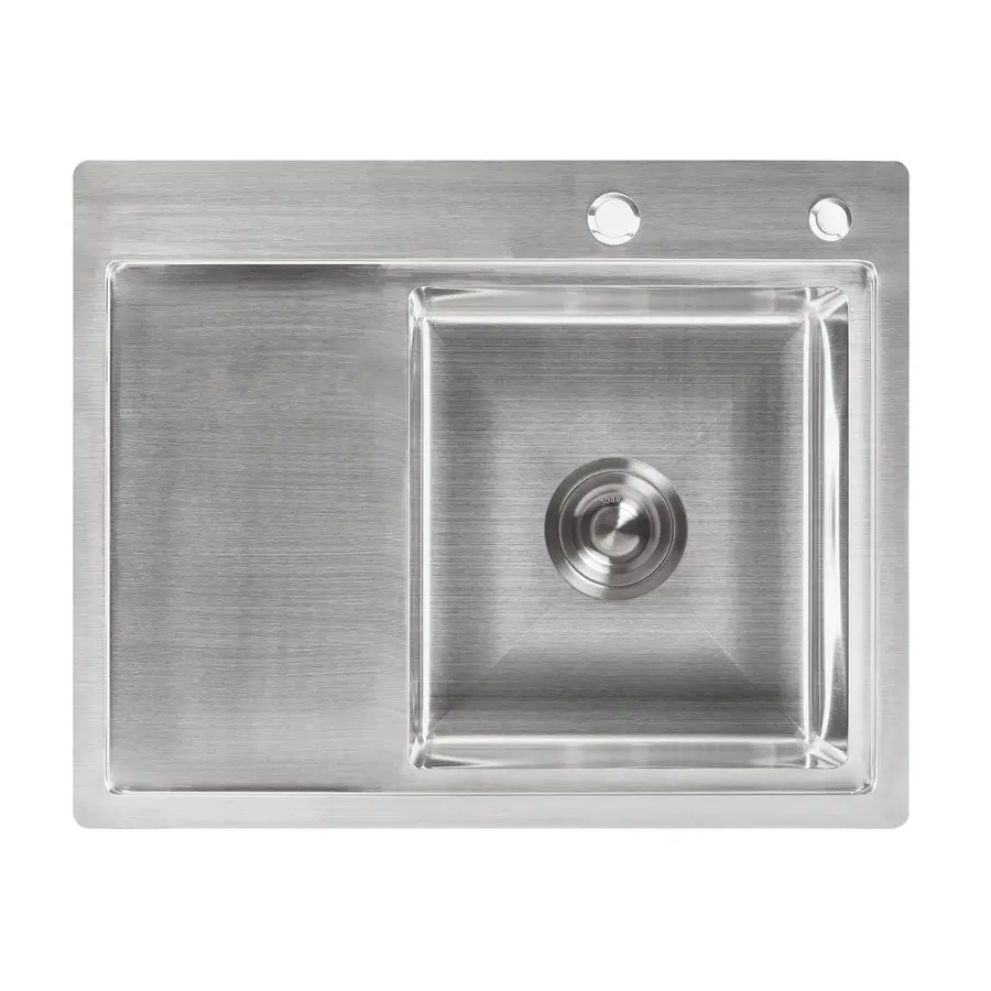 Кухонна мийка Lidz H6350R 3.0/0.8 мм Brush + сушарка + дозатор для миючого засобу