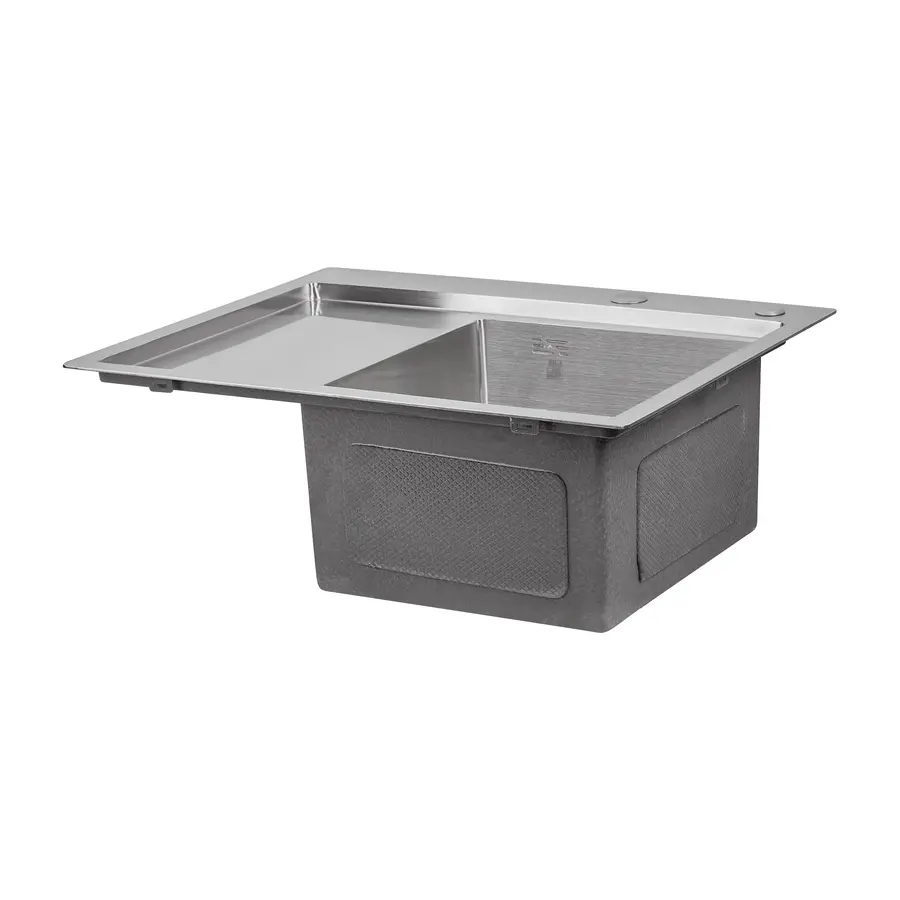 Кухонна мийка Lidz H6350R 3.0/0.8 мм Brush + сушарка + дозатор для миючого засобу