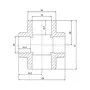 Крестовина PPR Blue Ocean 32х25х32х25 редукционная