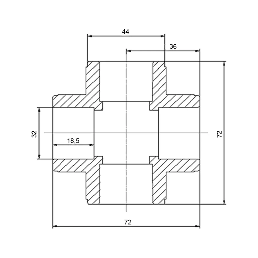 Крестовина PPR Blue Ocean 32
