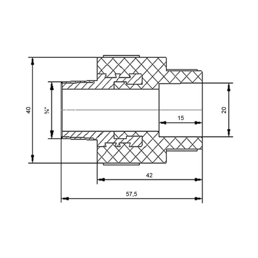 Муфта PPR Blue Ocean 20х3 / 4 "ЗР