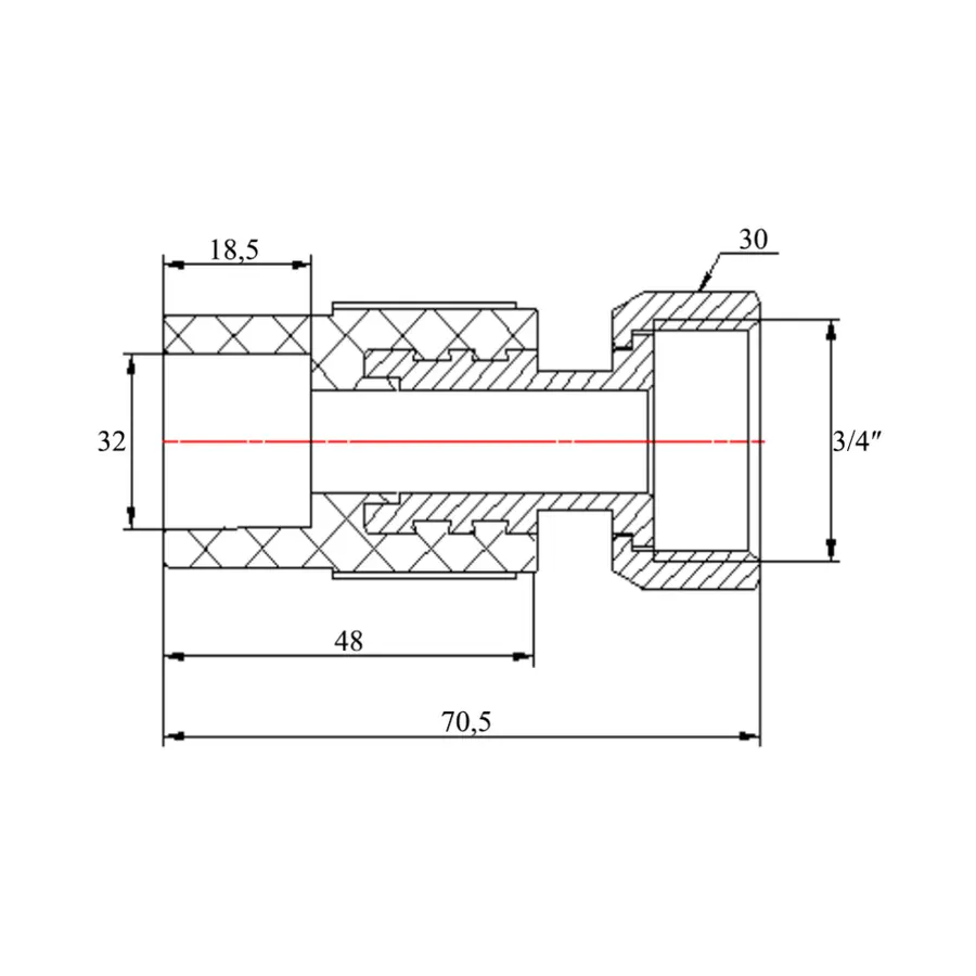 Муфта PPR Blue Ocean з накидною гайкою 32х3/4" ВР