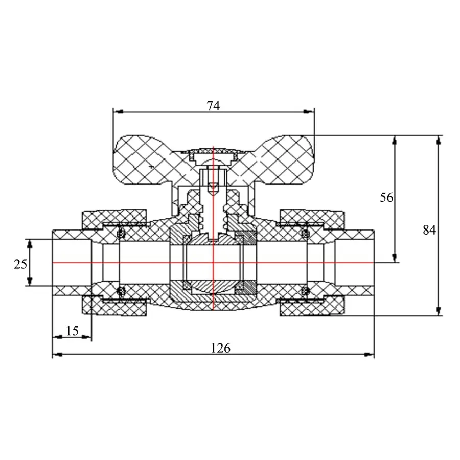 Кран кульовий Blue Ocean 25, універсальний