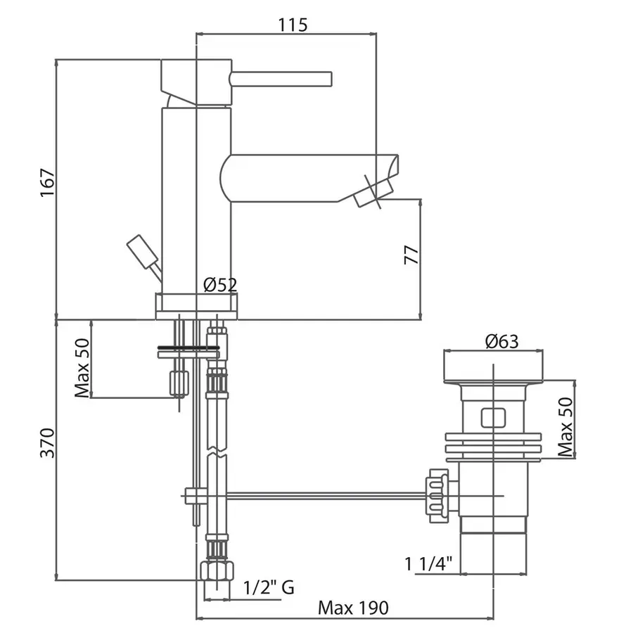 Смеситель для раковины Bianchi Style NKSLVBSTY20020ANKS