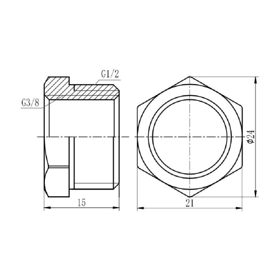 Футорка SD Forte 1/2"х3/8" ЗВ SF374159