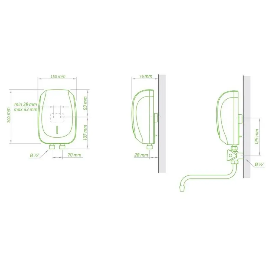 Проточний водонагрівач Tesy зі змішувачем 3,5 кВт (IWH35X02KI) 301657