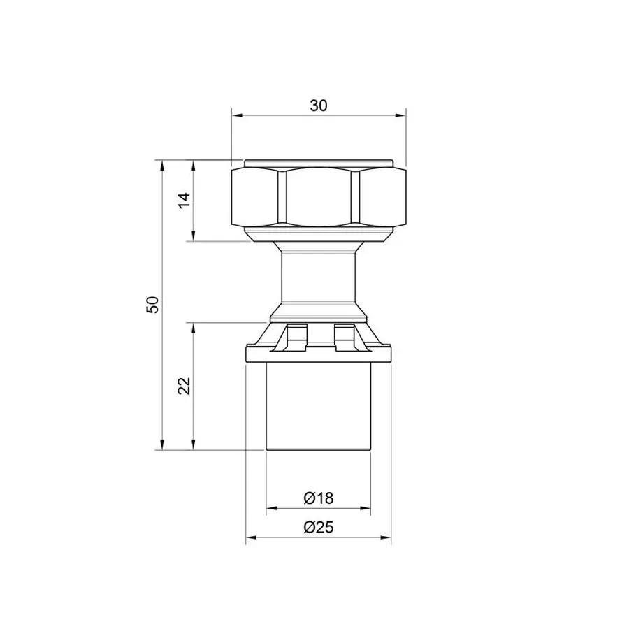 Перехідник прес Icma 16х3/4" ВР з накидною гайкою №416