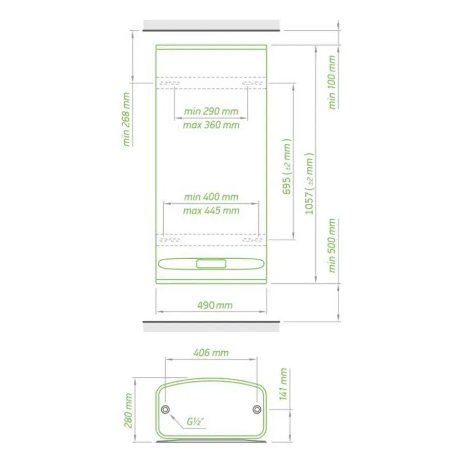 Водонагрівач Tesy BelliSlimo 65 л, мокрий ТЕН 2,2 кВт (GCR802722E31EC) 304552