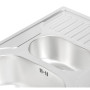 Кухонна мийка з додатковою чашею Qtap 7850-B 0,8 мм Satin (QT7850BSAT08)
