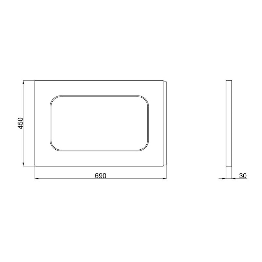 Панель для прямокутної ванни бічна Lidz Panel R 70 70 см
