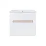 Комплект Qtap Virgo 600х580х437 White/Whitish oak тумба підвісна + раковина урізна QT1872TPА6013060CW