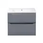 Комплект Qtap Scorpio 710х585х460 Graphite тумба підвісна + раковина урізна QT1472TPВ7023070CG