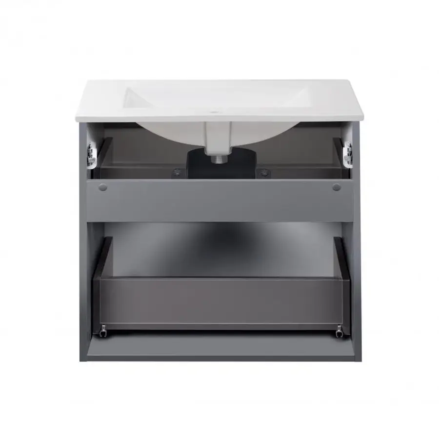 Комплект Qtap Scorpio 710х585х460 Graphite тумба підвісна + раковина урізна QT1472TPВ7023070CG