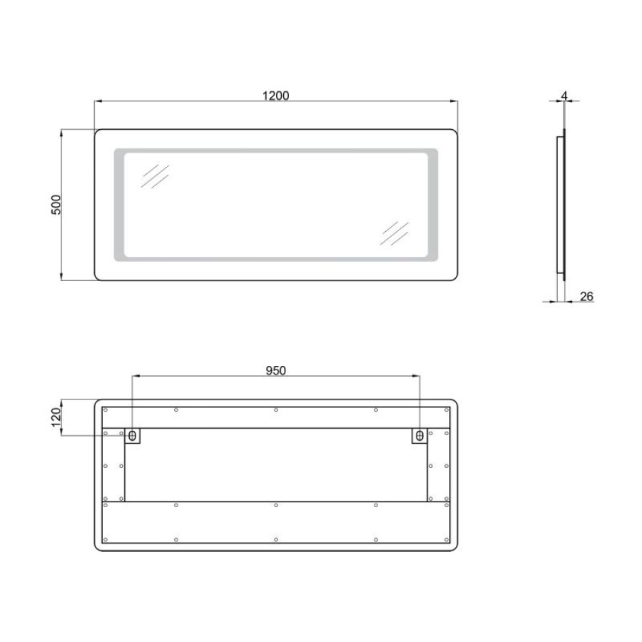 Дзеркало Qtap Leo 1200х500 з LED-підсвічуванням QT117814276080W