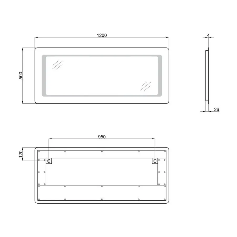 Дзеркало Qtap Leo 1200х500 з LED-підсвічуванням QT117814276080W