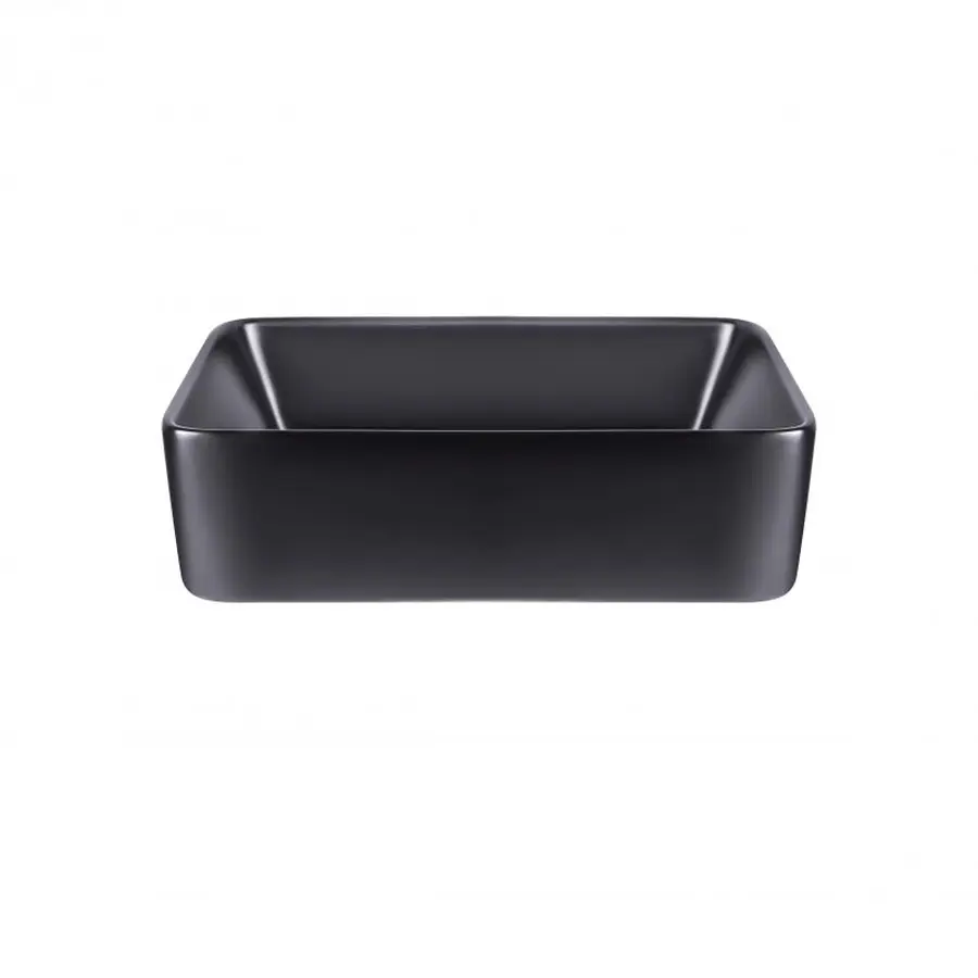 Раковина-чаша Qtap Tern 475х370х140 Matt black з донним клапаном QT172074MBMB