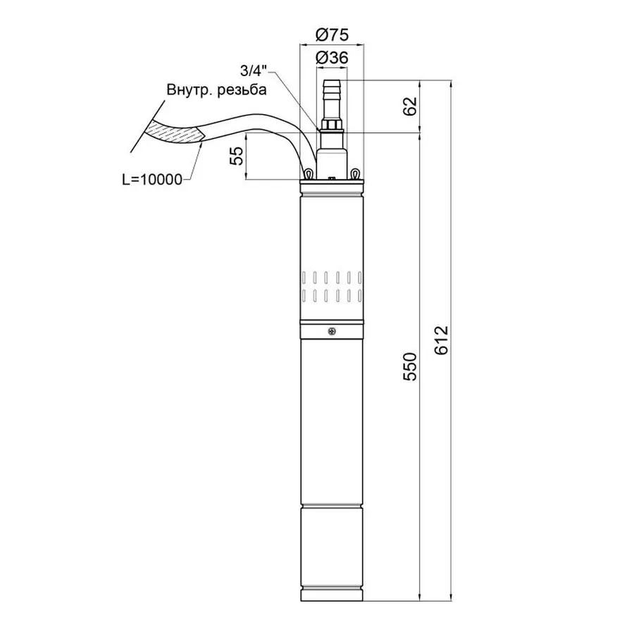Насос заглибний шнековий Thermo Alliance 3QGM1-40-0,37