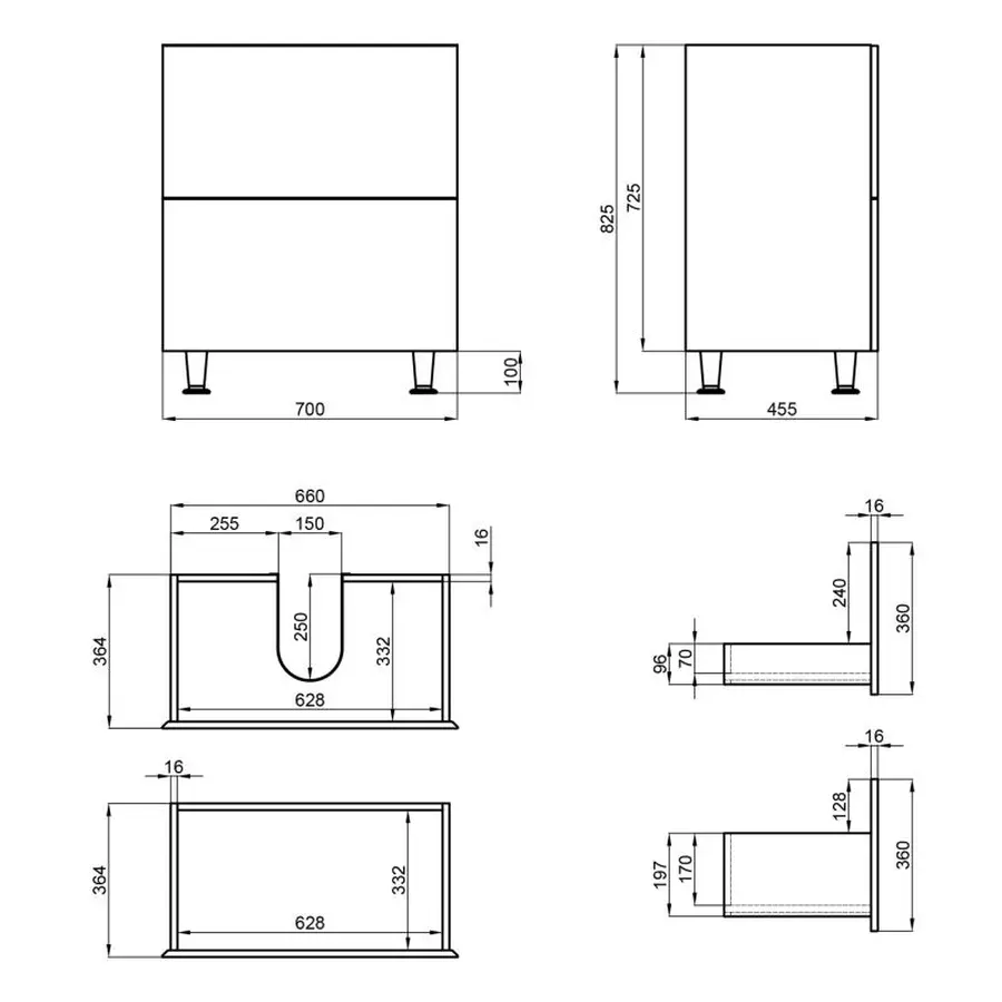 Тумба підлогова Qtap Tern 700х725х437 White QT1773TNL701W
