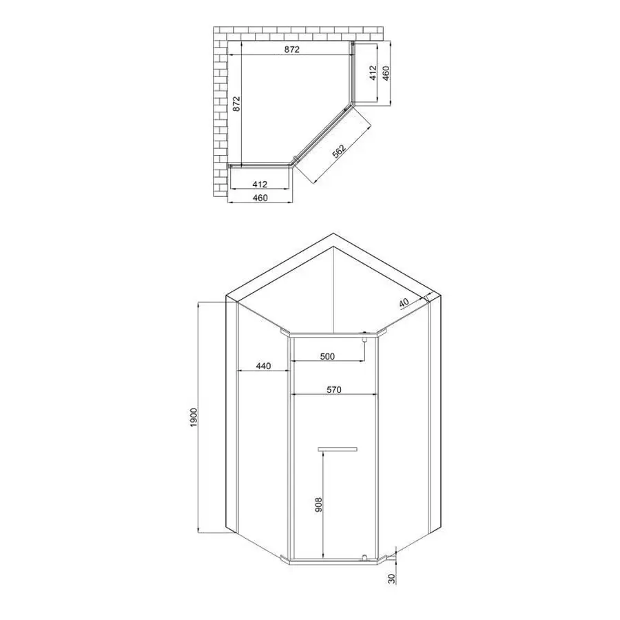 Душова кабіна Lidz Dozorca SC90x90.BLA.LOW.TR, скло прозоре 6 мм без піддона