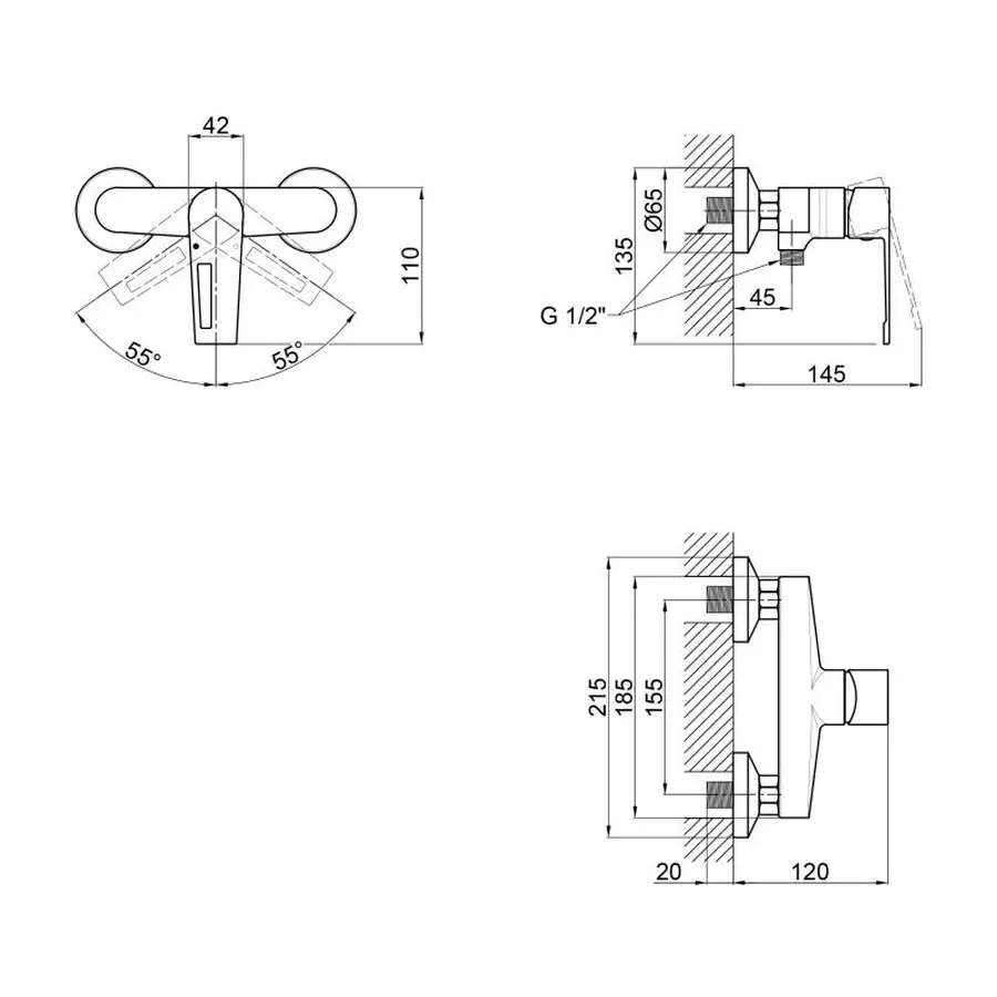 Змішувач для душу Qtap Tern 4061102C