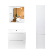 Комплект меблів для ванної Qtap Scorpio тумба з раковиною + дзеркальна шафа + пенал QT044SK42989