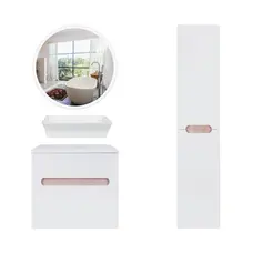 Комплект меблів для ванної Qtap Virgo тумба + раковина + дзеркало + пенал QT044VI42999