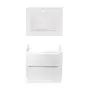 Комплект Qtap тумба підвісна Scorpio 600х585х460 мм White + раковина урізна Albatross New QT71SC43968