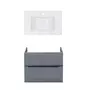 Комплект Qtap тумба підвісна Scorpio 800х585х460 мм Graphite + раковина урізна Albatross E QT71SC43989
