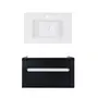 Комплект Qtap тумба підвісна Virgo 800х580х437 мм Black/White + раковина урізна Albatross E QT71V44068